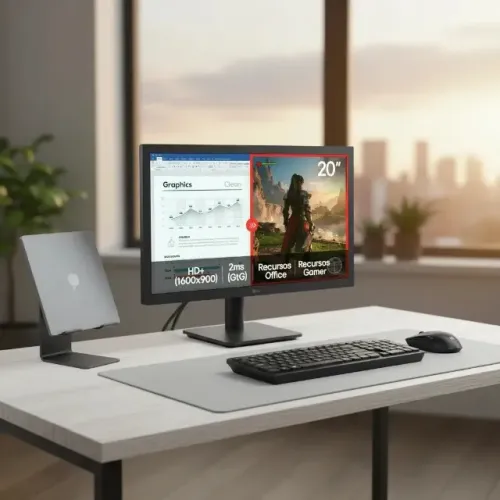 Monitor LG LED 20" HD+, 75Hz, HDMI, VGA, 2ms, LG Switch, Flicker Safe
