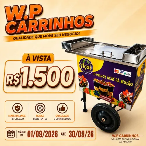 Carrinhos de açaí pequeno