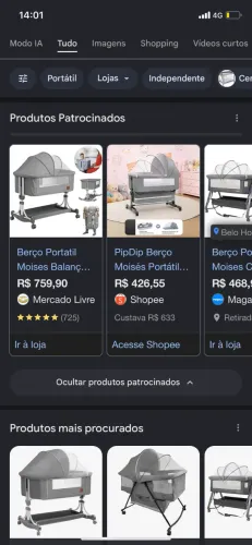 Berço Portatil Moises Balanço Mosquiteiro Infantil Pipdip Cinza