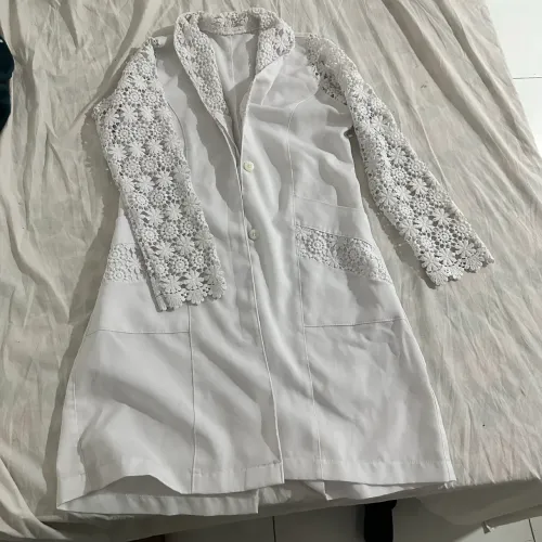 Jaleco em renda de cambraia novo