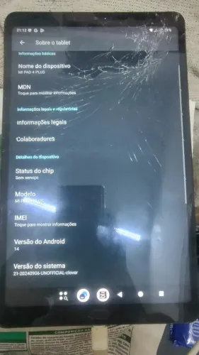 Tablet xiaomi mipad 4 plus com detalhe na tela