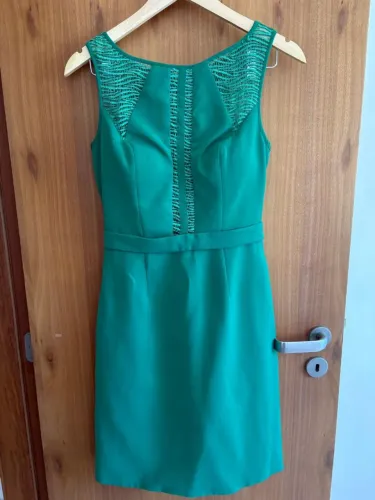 For Yetts Vestido feminino verde elegante renda festa tamanho M