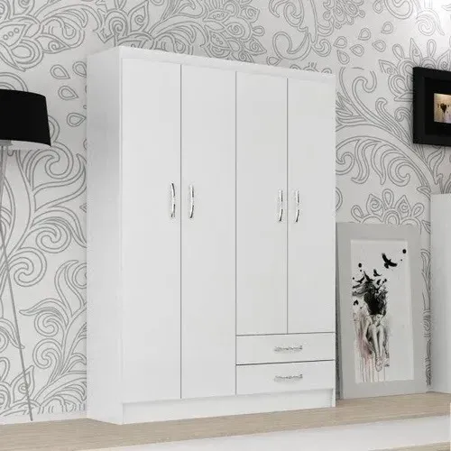 Guarda Roupa 4Pts Atalaia Evidência Branco - Entrega Rápida! 