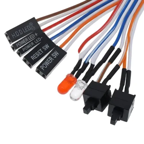 Cabo Switch Power Reset Leds Painel Frontal Bancada ATX