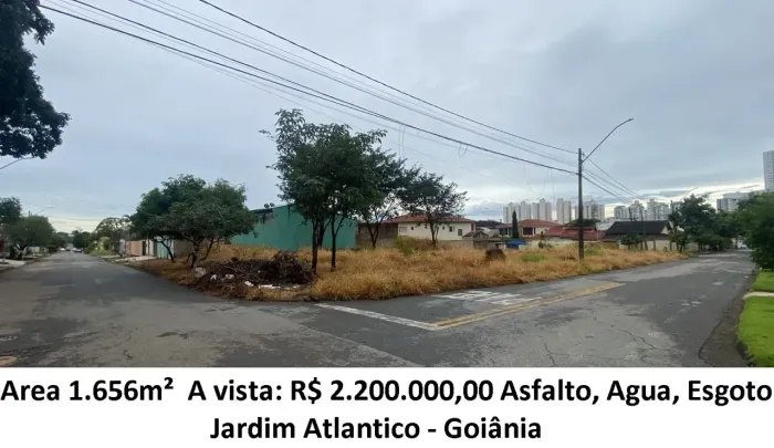 Leia a descrição: Area 1.656m² (Asfalto, Agua e Esgoto) Jardim Atlantico