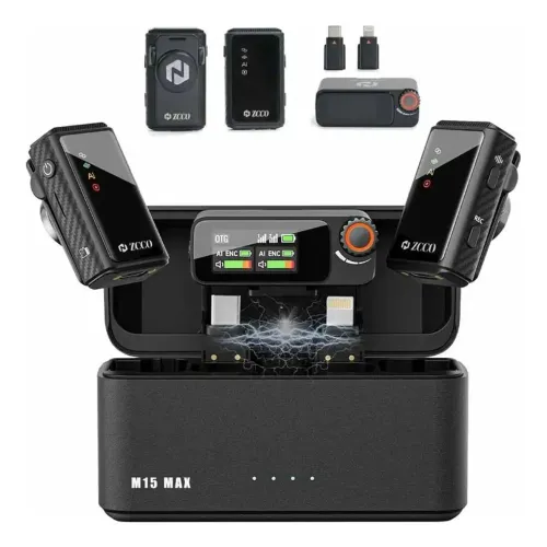 Microfone Lapela Duplo Sem Fio P/ Celular E Camera Zcco M15x