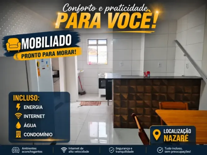 Mobiliado Nazaré com Internet, água e energia incluso no valor