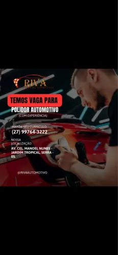 Vaga para Polidor Automotivo (Com Experiência)