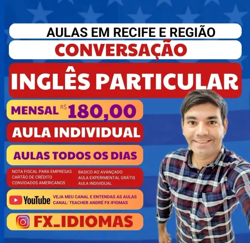 PROFESSOR INGLÊS PARTICULAR INDIVIDUAL EM RECIFE E REGIÃO