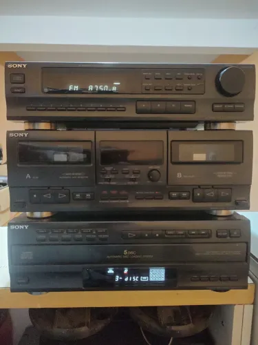 Trio de Módulos Sony Vintage LBT-A595 - ST-A790 + TC-A590 + CDP-C433M (Funcionando)