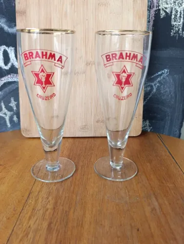 Antigas tulipas de Cristal cerveja Brahma Cruzeiro. Vintage e raras!