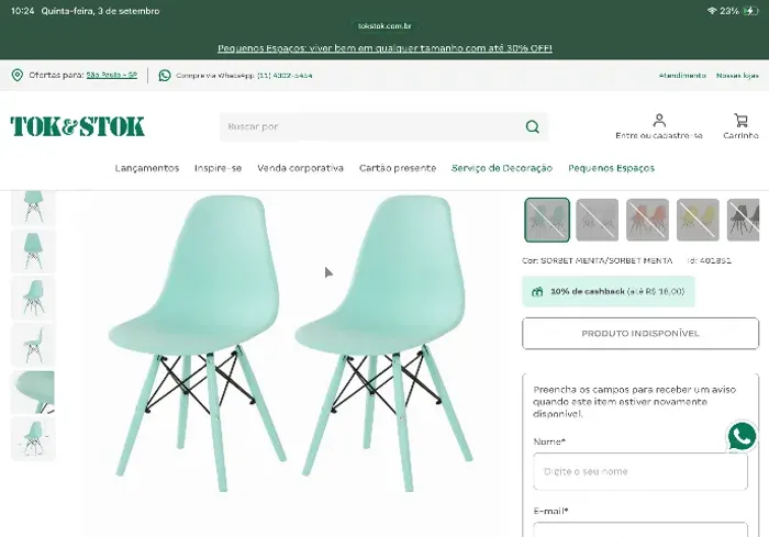 Cadeira verde menta