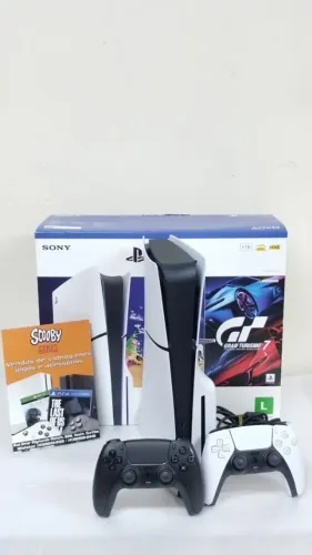 PS5 SLIM MIDIA FISICA 1 TB, IMPECAVEL, 2 CONTROLES, GARANTIA 1 ANO NO APARELHO, LOJA