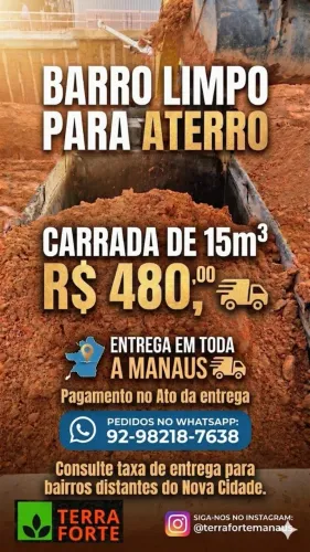 Barro Limpo para Aterro 15m