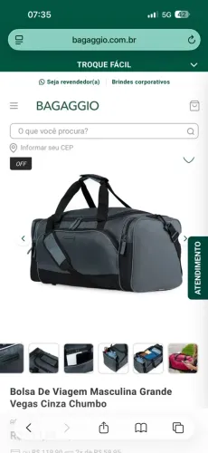 Bolsa de viagem Bagaggio