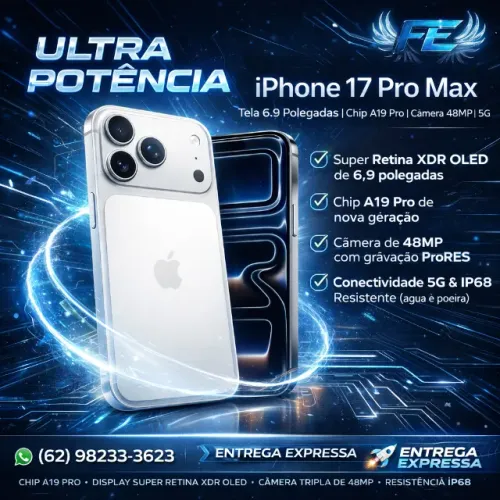 iPhone 17 Pro Max LARANJA E AZUL Apple 6.9 Polegadas NOVO LACRADO 