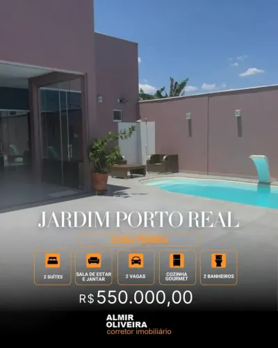HB - Casa térrea - Jardim Porto Real - 02 Suítes - Gourmet - Piscina - 02 Vagas - Sertãozi