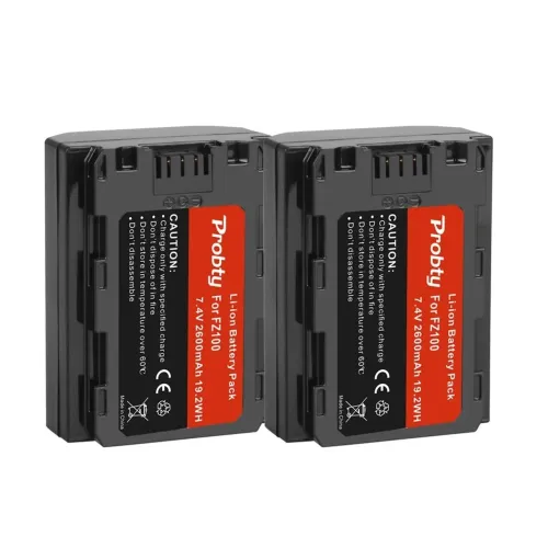 2 Baterias Np-Fz100 Probty 2600 Mah + Carregador Duplo Digital Para Sony Fx30 A6700 A7iv