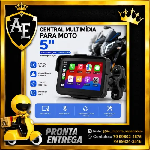 Multimídia para moto 5 polegadas
