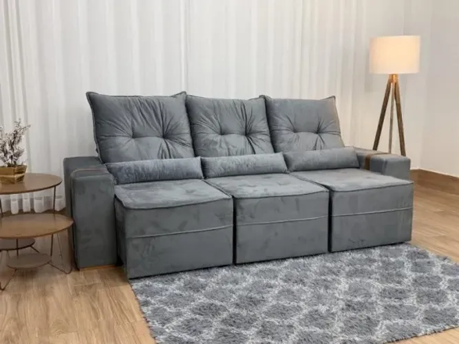 Sofá Retrátil Reclinável Junior 2,45m: Novo. Pronta Entrega.