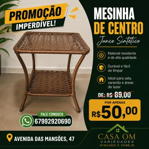 Mesa de centro em junco sintético na promoção