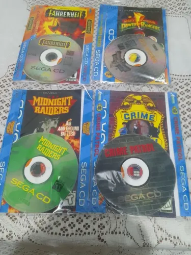 4 kits sega cd para long box (encarte + jogo + manual)