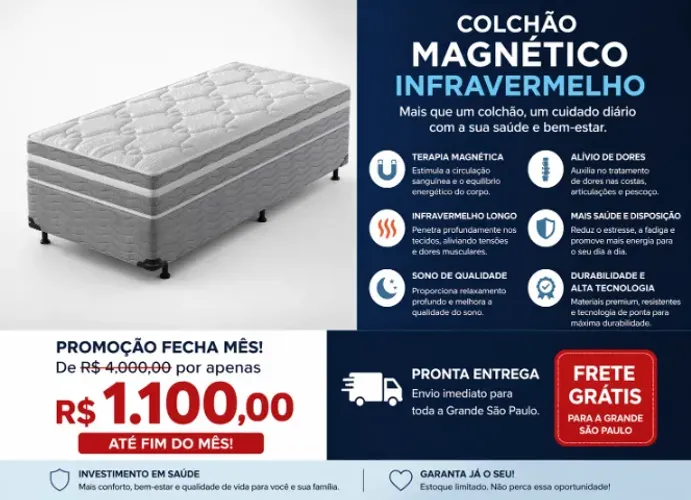 Colchão Magnético Infravermelho | De R$4.000 por R$1.100 HOJE
