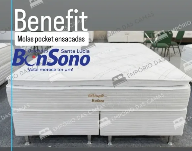 Cama queen size Bonsono base bipartida pronta entrega base e colchão