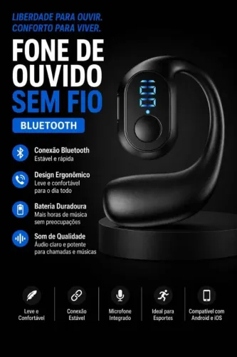 Fone de ouvido bluetooth lado unico