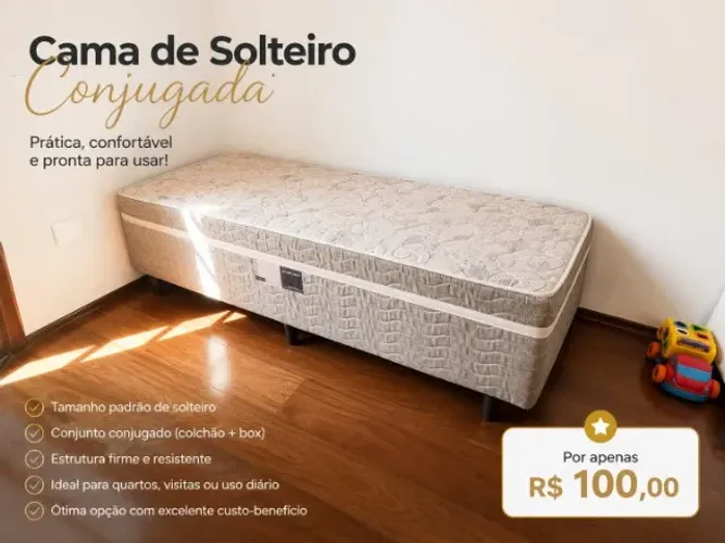 CAMA BOX SOLTEIRO CONJUGADA