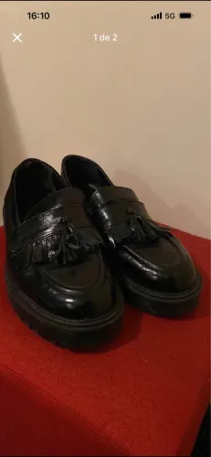 Mocassim Arezzo couro preto (38)