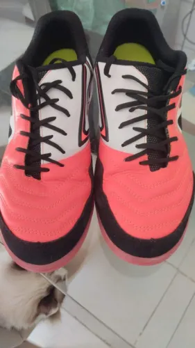 Chuteira Indoor Futsal Umbro Pro5 Bump Coral Couro Original