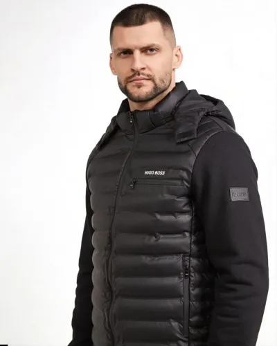Jaqueta emborrachada Hugo Boss revestida com manta térmica