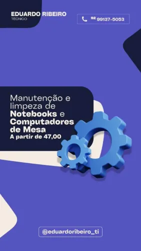 Manutenção e limpeza de Notebooks e Computadores de Mesa