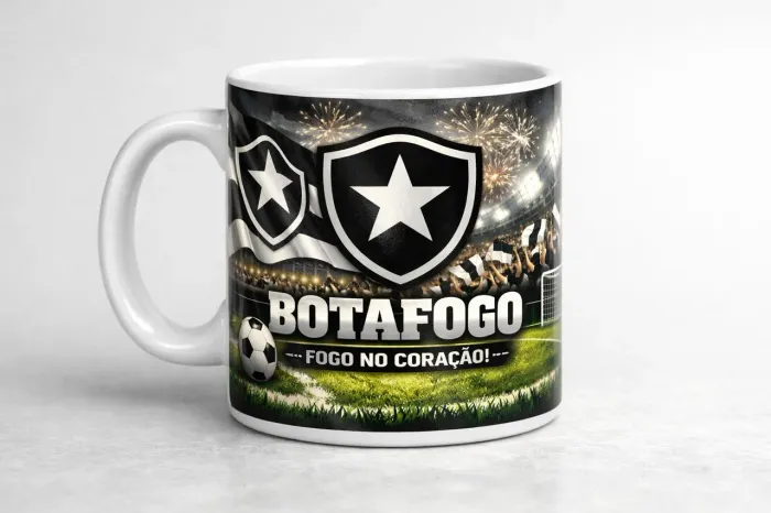 Caneca porcelana botafogo 325ml