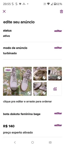 Lote de bota e sandálias