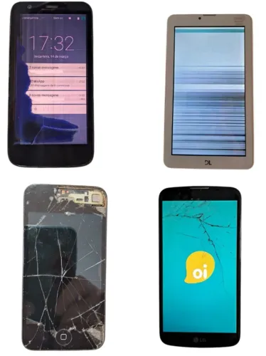 3 celulares e 1 tablet para retirada de peças iPhone4 MotoG1 LG K10
