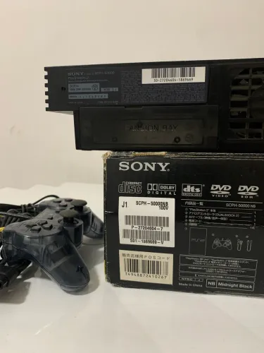 Ps2 fat translúcido playstation 2 com caixa original do play