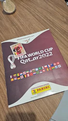 ALBUM COPA QATAR 2022 (CAPA MOLE) INCOMPLETO+ LEGEND D. BRUYNE
