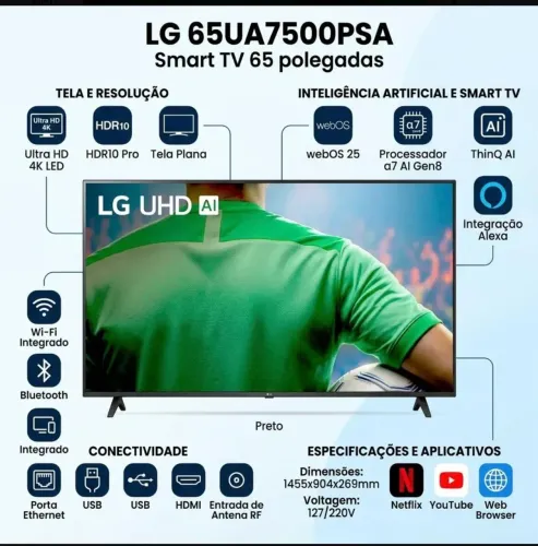 Smart TV 65" LG UHD AI