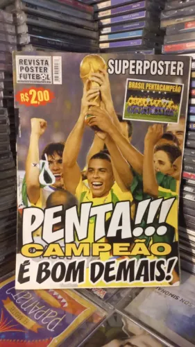 Revista Poster Futebol N° 19 - Penta Campeão!!! Super Poster ( Gigante) 2002  ótimo estado