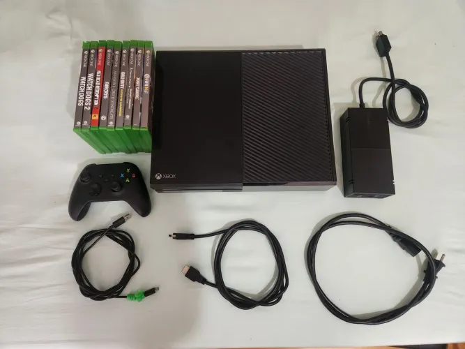 Xbox One Fat Completo + 9 Jogos Originais + Controle + Suportes | Excelente Estado