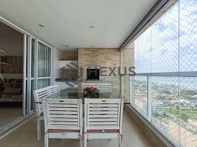 Apartamento com varanda gourmet vista mar e lazer na Enseada, Guarujá