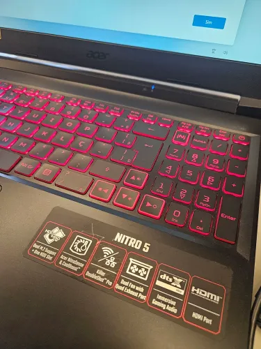 Notebook Gamer Acer Nitro 5 | i5 11ª Ger. | GTX 1650 Ti | 16GB | SSD 512GB | Tela 144Hz 
