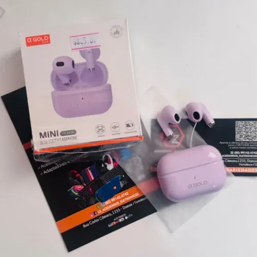 Fone de Ouvido Sem Fio Bluetooth aGold FN-BA28- Na Cor Roxo/violeta
