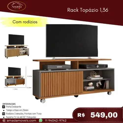 Rack Topazio 1,36, a pronta entrega
