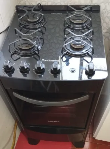 Fogão Preto mesa de vidro 4 bocas bivolt - Continental