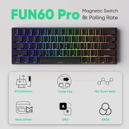 Teclado Gamer Magnético Akko Monsgeek Fun60 Pro 8000Hz
