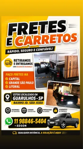 FAÇO CARRETOS EM TODA REGIÃO DE GUARULHOS, GRANDE SP, LITORAL
