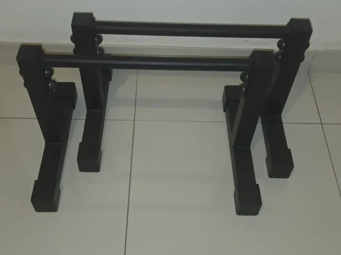 Par de Parallettes Dumbbell Black Paralelas em Aço 36cm Calistenia 180kg